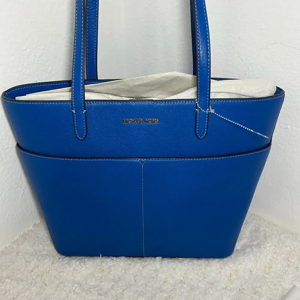 MICHAEL Michael Kors Bedford River‎ Blue Leather Tote Bag
